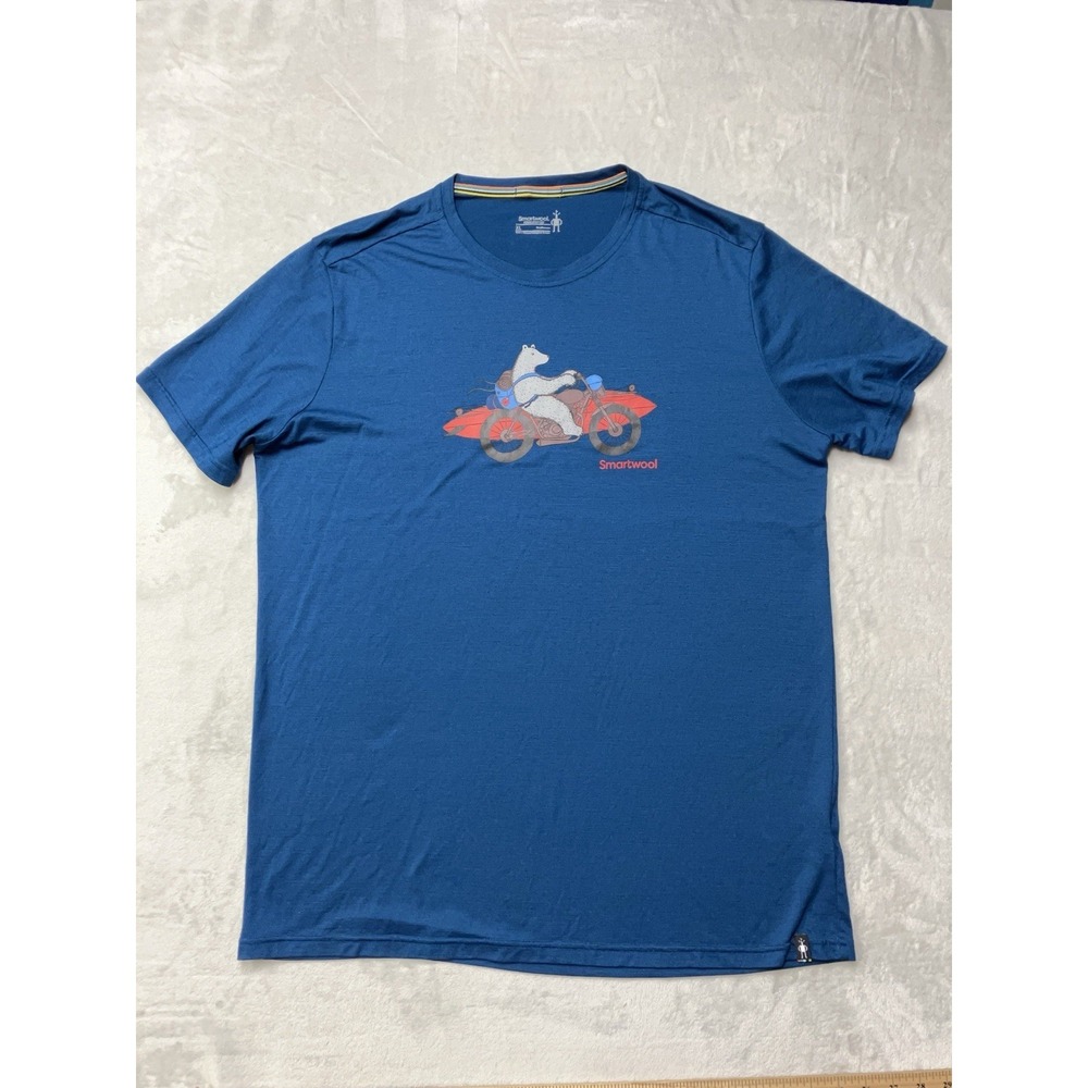 Smartwool Merino Sport 150 T-Shirts Mens XL Merino Wool Blue Bear Graphic